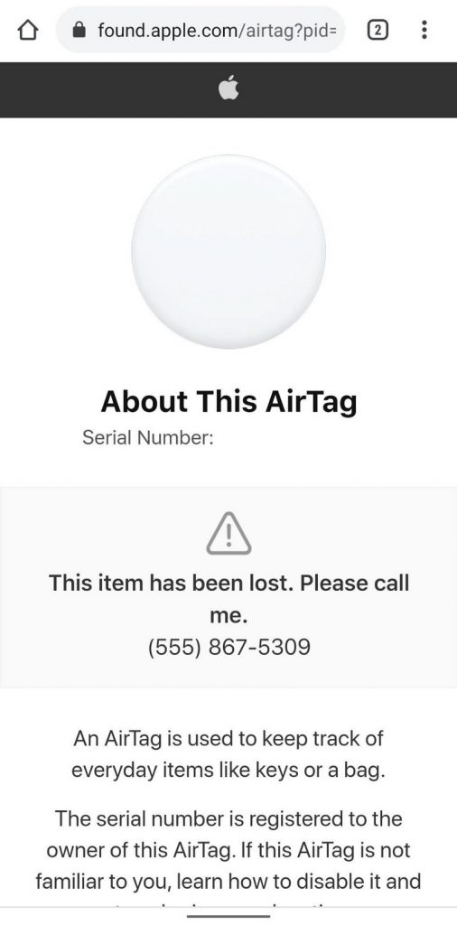 Apple AirTag vulnerability
