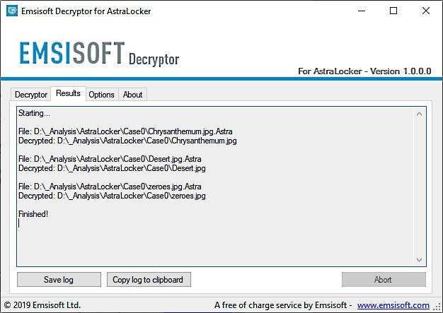 AstraLocker and Yashma decryption tool