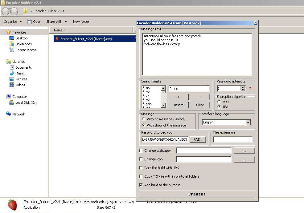 Xorist Builder crypto-constructor