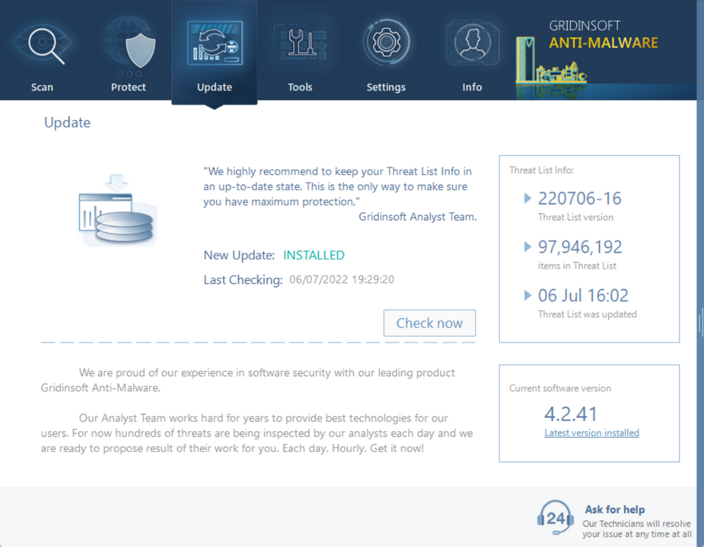 GridinSoft Anti-Malware update
