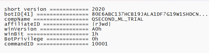 Initialisation info