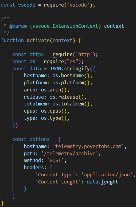 VSCode plugin telemetry