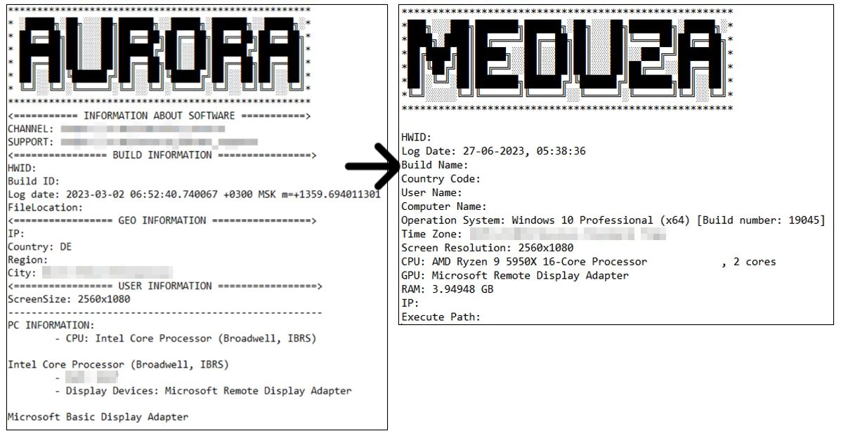 Aurora vs Meduza Logs