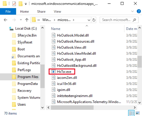 HxTsr file location