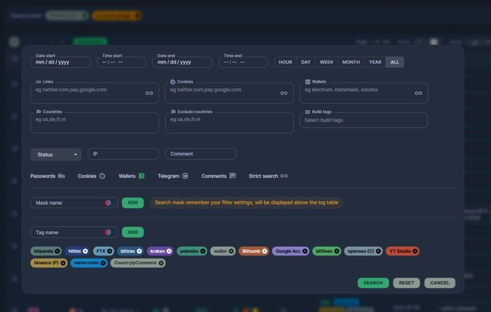 Raccoon stealer admin panel