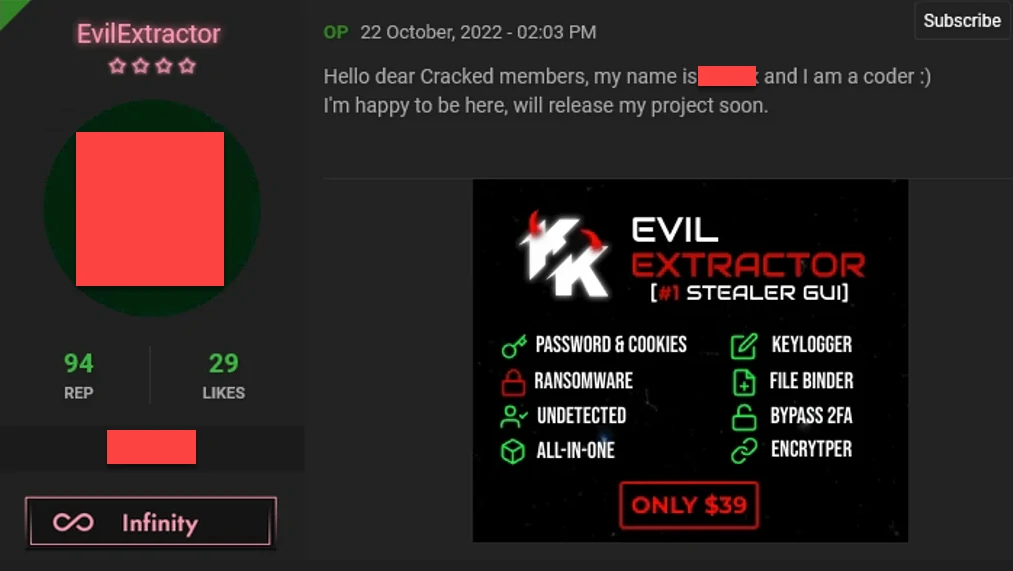 EvilExtractor Stealer