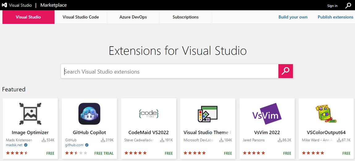 Visual Studio Code Marketplace main